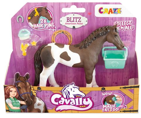 Cavally Box Set Blitz - Pferde Spielzeug zum Sammeln, realistische Pferdefigur mit Zubehör & Spezialeffekten, Pferd Spielzeug Mädchen