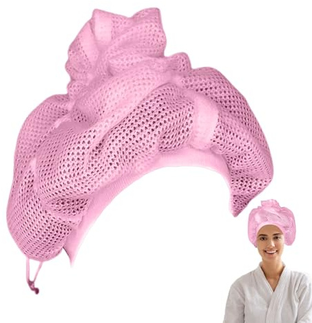 Cuffia Net Plopping per asciugare i capelli ricci, Cuffia Plopping rete Soulta con coulisse, Asciugamano per capelli ad asciugatura rapida Cappelli da bagno Cappucci rete