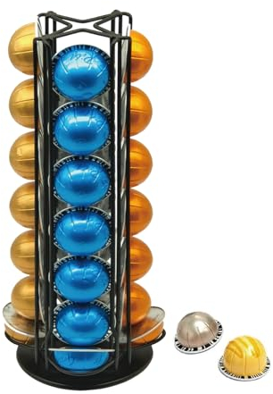 MaxMiuly Vertuo Kapselhalter für Nespresso-Kapseln, kapselständer für 28 Vertuoline Kapseln, kleiner kapselspender (Schwarz 28vetro)
