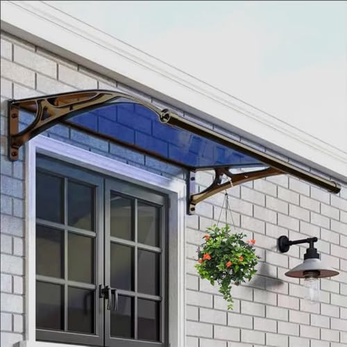 Moderne Marquise De Porte Exterieur Avec Évier De Guidage, Aluminium Auvent De Terrasse, Toit Abri Protection Contre La Pluie, Protection Contre La Pluie Et La Neige,Protection UV, Silencieux. ( Color