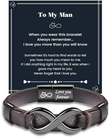 MANVEN Mens Bracelet Gift for Him Son Husband Boyfriend Valentines Birthday