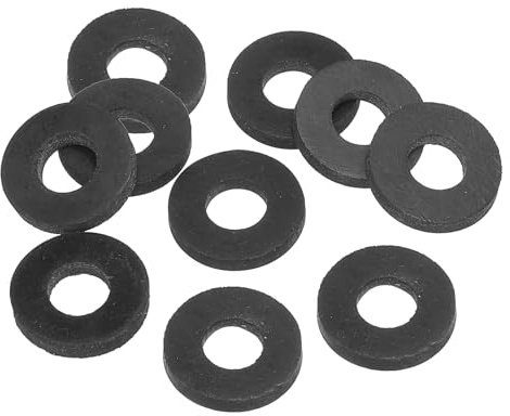 PATIKIL M10 Gummi Unterlegscheiben Gummidichtung Rund, 10 Stück 10mm ID 22mm OD 3mm Dick Flache Unterlegscheiben Set Dichtungsgummi für Wasserhahnrohr Befestigungsschraube, Schwarz