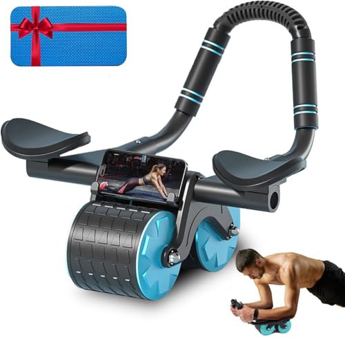 Bauchroller Ab Roller Bauchtrainer für Zuhause mit Ellbogenunterstützung, Automatische Rebound Bauchroller Bauchmuskeltrainer Roller, Bauchmuskeltraining Fitnessgeräte für Zuhause für Männer Frauen
