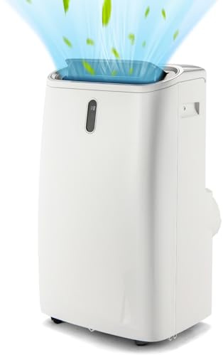 HOMFME 5 in 1 Portable Air Conditioner, Mobile Air Conditioning Unit, Dehumidifier, Heater, Cooling Fan, Remote Control, Digital Display, 24H Timer, Sleep Mode (12000BTU, 3 Speed)