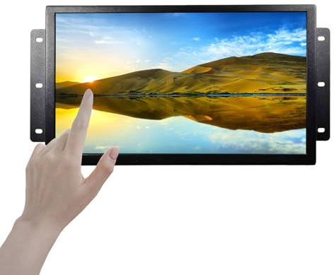 VSDISPLAY 13.3 pollici 1920x1080 industriale IPS schermo LCD H/D VGA DVI | Monitor LCD portatile di tocco con doppi altoparlanti, guscio metallico