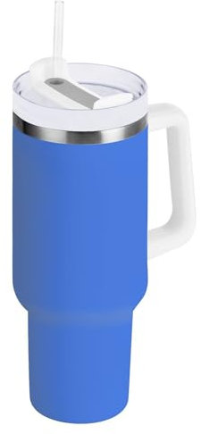 ODAWA Salvia - Vaso de agua azul con asa, botella a prueba de fugas de 40 onzas para agua