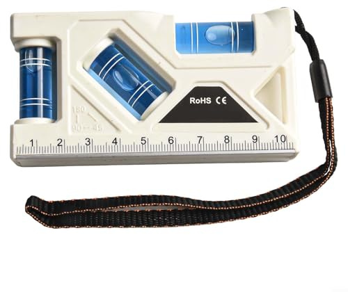 Elchuiaby Portable Magnetic Pocket Level, 3-in-1 Mini Protractor With Metric Ruler, Level Measuring Tool For DIY Projects And Professional Use([105mm] white)