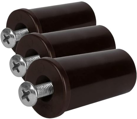 Schellenberg 10258 Set da 4 tappi d'arresto avvolgibili, blocca tapparelle 24 x 39 mm incl. viti, marrone, 39 mm, Set di 12 Pezzi