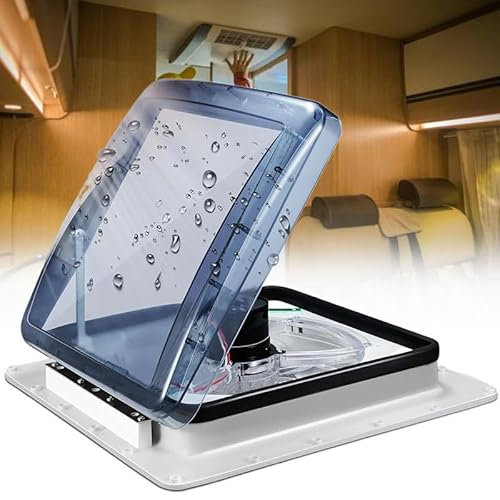 WEIMILOR RV Dachventilator,12V,24V,48V Dachlüfter Reversibler Abluftventilator Wasserdicht Dusche Dachluke LED Lichter Vent Abluftventilator für RV Wohnmobil Wohnwagen,48V