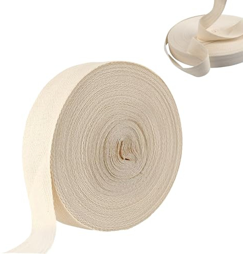 Baumwollband Schrägband, 1,2cm x 50m/0,47in x 164 foot Fischgrätenstich Baumwollband Gurtband, Nahtband Baumwolle, Breites Baumwolle, Saumband zum Nähen,zum Basteln von Nähpaspeln, DIY Handwerk
