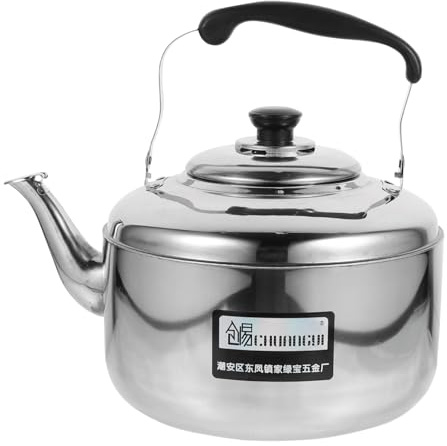 Holibanna Bollitore in Acciaio Inossidabile 5l Per Fornelli a Gas e Induzione Suono Automatico, Manico Isolante Antiscottatura, Bollitore Per Acqua Calda Domestico Ad Alta Efficienza