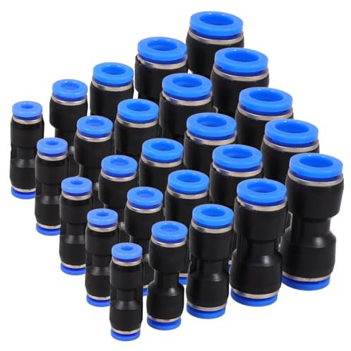GARVALON 50pcs Push to Connect Pneumatic Air Hose Fittings Versatile Connectors for Easy Installation and Maintenance Compatible Air Hoses