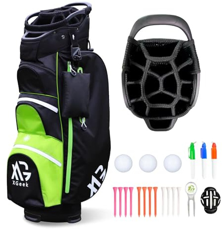 Golfbag,Golf cart Bag mit 15-facher Unterteilung für Herren und Damen,Premium Golf Bag mit Regenhülle, Kühler und Golfzubehör Kit