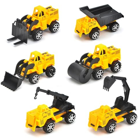 GXGM Plastik Baustellenfahrzeuge Kinder Spielzeugautos,Bagger Spielzeug 3 4 5 Jahre,Betonmischer Spielzeug,Bagger Sandkasten,Baustelle,Pull Back Autos für Mädchen Jungen (Stil B)