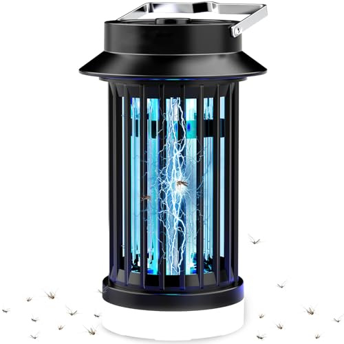Bug Zapper Rechargeable,Fly Zapper Electric Mosquito Catcher,Portable Fly Traps Mosquito Killer Indoor Outdoor,Insect Pest Control with LED Light for Backyard,Patio,Camping,Fishing
