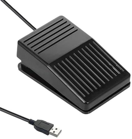 predolo Pedale USB per PC Game Pedal Versatile Leggero 10x6,3x4,2 cm Accessorio per PC Game Laptop Pre Programma Plug And Play, Nero Silenzioso
