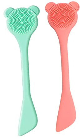 Cepillo Nasal Verde de Silicona Juego de 2 Piezas para Limpieza Facial | Punta , Apto para Sérum y Mascarilla, Fácil de Limpiar, Uso Seguro y Delicado