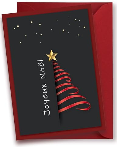 Legezon Cartes de vœux de Noël avec enveloppes - Kit de 20 cartes pliables à motif de sapin, cartes postales pour souhaiter un Joyeux Noël