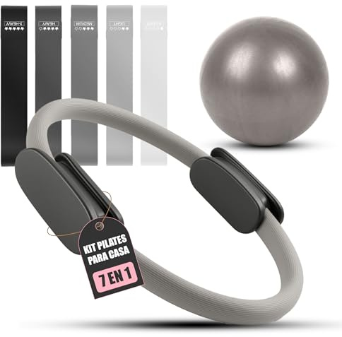 Kit Pilates en Casa Completo con Aro Pilates, Mini Pelota y Bandas Elásticas Musculación – Kit Pilates Profesional para Core, Piernas y Glúteos – Set de Entrenamiento Fitness y Rehabilitación