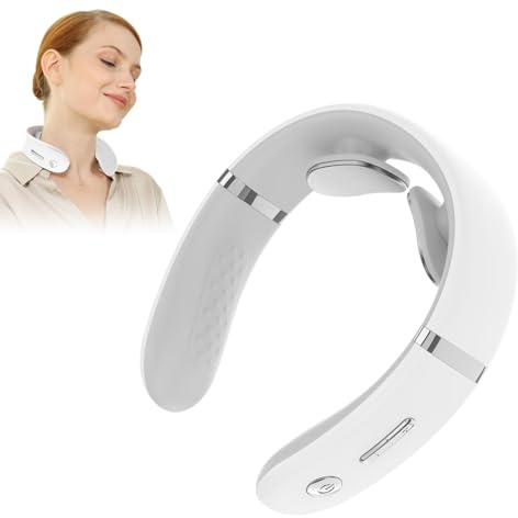 Homirty Massaggiatore Cervicale Elettrico con 10 Modalità, 16 Livelli di Intensità e Calore Terapeutico, Design Portatile per Uso a Casa, Ufficio e in Viaggio, Ideale per Regalo