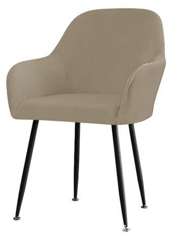 EBETA Bezug für Muschelsessel Samt Stuhlhussen Stuhlbezug mit Armlehnen Elastisch Sesselbezug Stuhlüberwürfe Hussen für Bürostuhl Stuhlabdeckung (Khaki, 2 Stück)