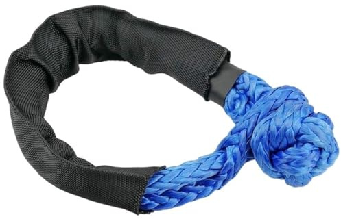 DQZRTUECA Manille synthétique Souple for récupération de véhicule 0,5 x 22 Pouces 38000 Livres Multicolore(Blue)