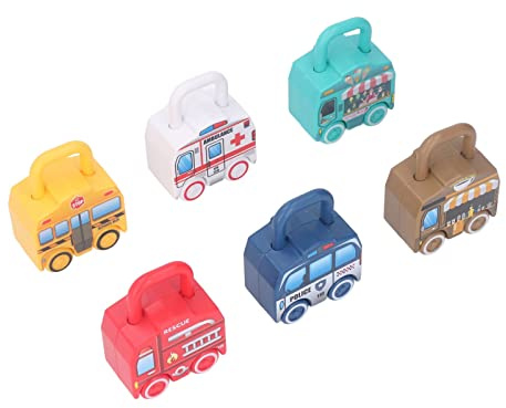 Hztyyier Autospielzeug mit Schlüssel, Leuchtend Bunt, Sensorische Autos, Lernspielzeug-Set, Ideales für , 6er-Pack