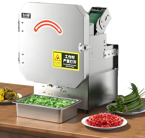 DNEPEI Affettatrice Professionale per cipollotti e Tritatutto per Verdure, 200 W di qualità Commerciale per ristoranti e Case, Tagli Regolabili (1,5-35 mm) per Erbe aromatiche, Fagioli, Patate 220V