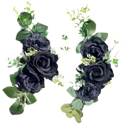 Ghirlanda per porta d'ingresso, 2 pezzi, festoni di fiori artificiali, decorazione per matrimoni, archi e porte, ghirlande floreali autunnali