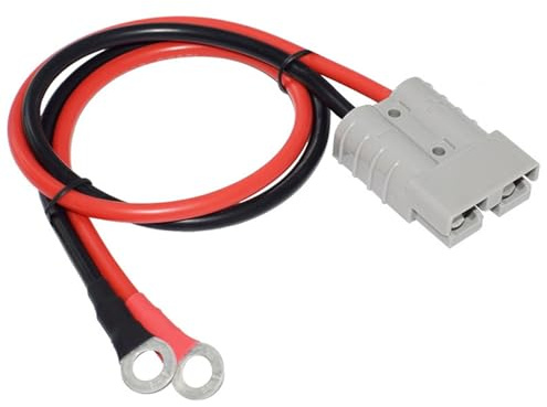 FUBESK Connettore di alimentazione bipolare 50A 600V con cavo in silicone per batteria auto elettrica, rosso/grigio