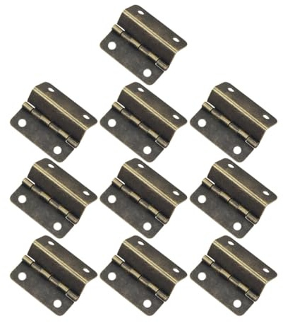 Alipis Charnières pour Meubles de Maison 10 Pièces en Fer Inoxydable à Trois Volets, Usage Intérieur pour Armoires et Boîtes en Bois, Fixation à Quatre Trous, Dimensions 4,1 X 2,9 X 1,2