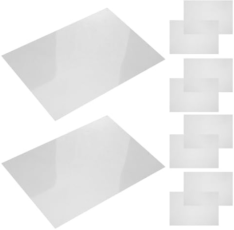 Mikikit 10 Pezzi Acetato Trasparente per Arte e Decorazioni Torte Pellicole Flessibili Riutilizzabili per Stampa Pittura e Lavori Creativi Facile da Tagliare e Pulire