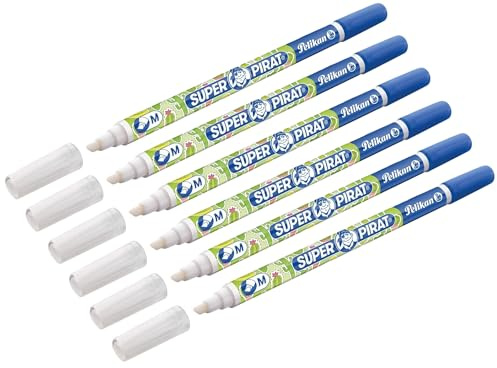 Pelikan Super Pirat, 6x Tintenkiller zum Löschen und Überschreiben, Strichstärke M (mittel)