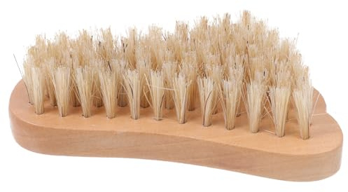 Zerodeko Cepillo de Uñas de Madera Cerdas de Jabalí, Fácil de Llevar, Adecuado para Limpieza Parcial y Áreas Grandes, Color Beige Natural para Manicura