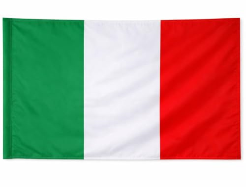 Bandera italiana de 90 x 150 cm, tricolor verde, blanco y rojo, de poliéster, para la Copa Mundial 2026 y eventos deportivos (país)