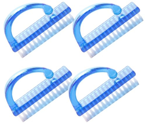 Abaodam Set 4 Spazzole per Unghie Manico Pulizia Unghie Setole Rigide Spazzola Compatta per Mani e Piedi Ergonomica e Portatile