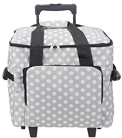 HTL Overlock- Coverlock-Trolley (grau/weiß gepunktet) - MRTB.008/H015 - im frechen Punktedesign