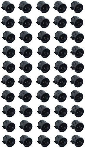 Meister 7460140 Lot de 50 boîtes d'interrupteurs encastrées – 60 mm de Profondeur – Noir – Diamètre 60 mm – pour Montage d'interrupteurs et de Prises/boîte encastrée avec Embouts Tunnels/boîte de