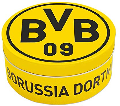 Borussia Dortmund Bonbons in dekorativer Metalldose, Zitrone-Cola-Geschmack 200 g Hartkaramelle BVB 09 - plus Aufkleber Wir... ™
