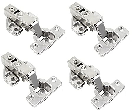 Bestgle 4 Piezas Bisagras para Puerta de Armario Bisagras Automática, con Mecanismo de Suave Lento Cierre Amortiguadores para Puerta de Mueble Armario de Cocina