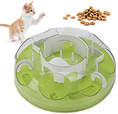 Fupi Katzenfutter Puzzle Spielzeug, Katzenbehandlung Labyrinth Spielzeug Praktisch Lustig für Slow Feeder