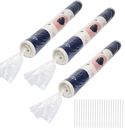 3 Pcs 𝑬𝒙𝒕𝒓𝒂 𝑳𝒂𝒓𝒈𝒆 Plastic Rug Storage Bag, Fits Rug up to 9'x 12' Large Clear Carpet Bag Moving Bag with 100 Pcs Zip Tie Perfect for Storage, Moving, Packing, Shipping