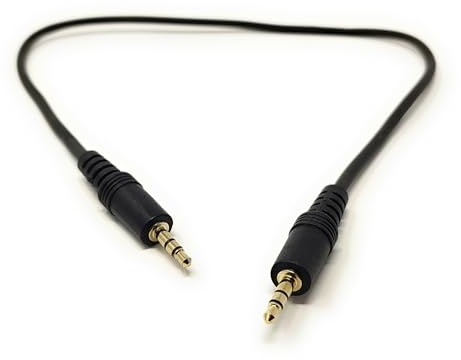 50cm 3.5mm to 3.5mm Audio Cable Mini Jack Male to Male Stereo AUX Auxiliary TRS Lead Compatible with Headphone, Phone, Car Audio, Speaker, MP3, Home Stereo, Amp, TV, PC Laptop, HiFi (Black, 0.5m)