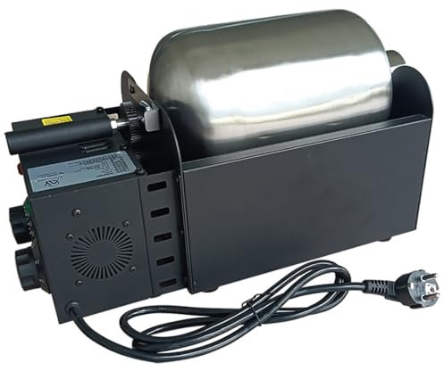 Stainless Steel Home Small Coffee Roaster - 1.5 KW Coffee Roaster Machine with Visible Window and Tray, Household Grain Peanut Nut Roaster