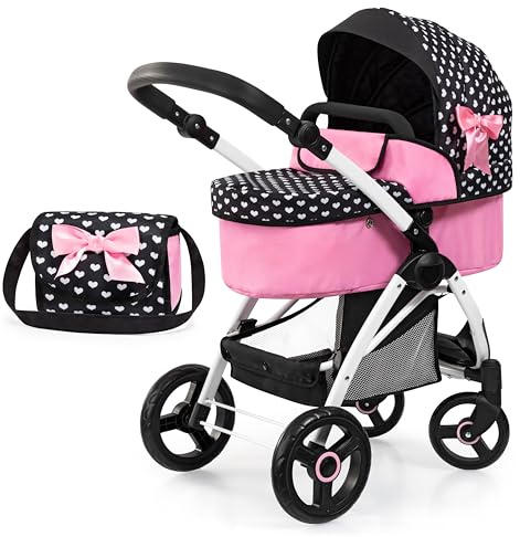 Bayer Design 17560AA Dockvagn med väska, justerbart handtag, rörliga framhjul, kan göras om till buggy, integrerad korg