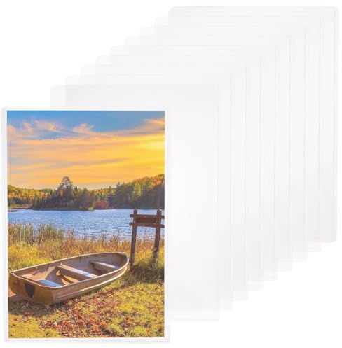 BENECREAT Paquete de 10 protectores de hojas de plástico PVC de 31 x 22 cm, fundas protectoras transparentes rígidas para pósteres, protectores de documentos de plástico A4 para proteger el