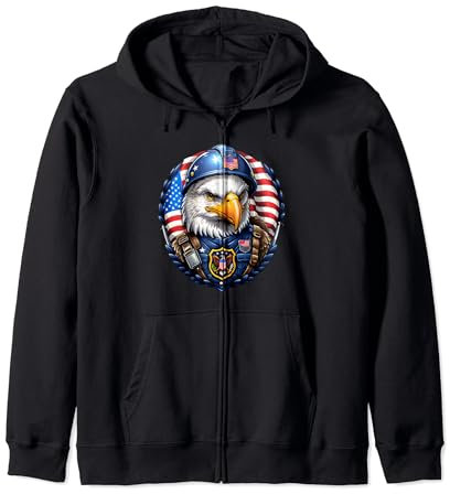 Patriotischer Adler in Soldaten Gear | Freedoms Brave Guardian Kapuzenjacke