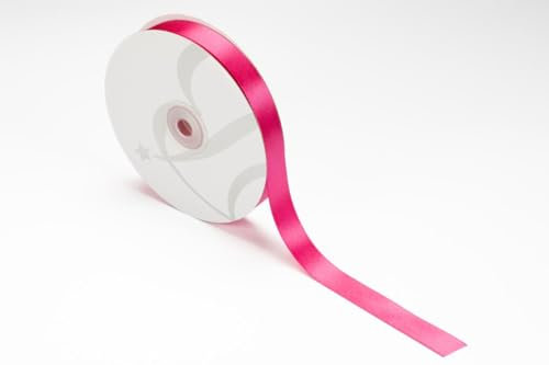 Nastro Doppio Raso 10mm X 50 Metri per Artigianato, Natale, Decorazioni, Adatto Per confezionare Regali, Feste di Compleanno, Matrimoni, Bomboniere (Fucsia)