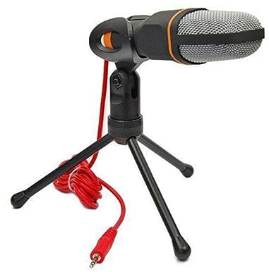 Vaguelly Sf-666 Kondensatormikrofon Mit Halterungsclip 3,5-mm Stecker Schwarz Podcast Sound Mikrofon Für Skype Msnpc Und Laptop