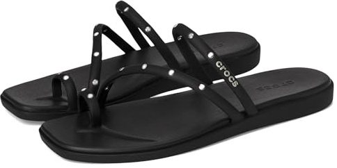 Crocs Miami Studded Toe Loop Sandal, Sandali Donna, Nero, 39/40 EU
